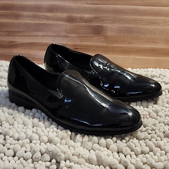 BP BLACK PATENT FAUX LEATHER LOAFERS MENS SIZE 7.5 NWOB - Picture 2 of 16